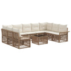 Garden Lounge Set 10 pcs Beige poly rattan