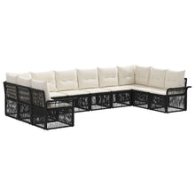 Tuinbankenset 10 pcs Zwart poly rattan