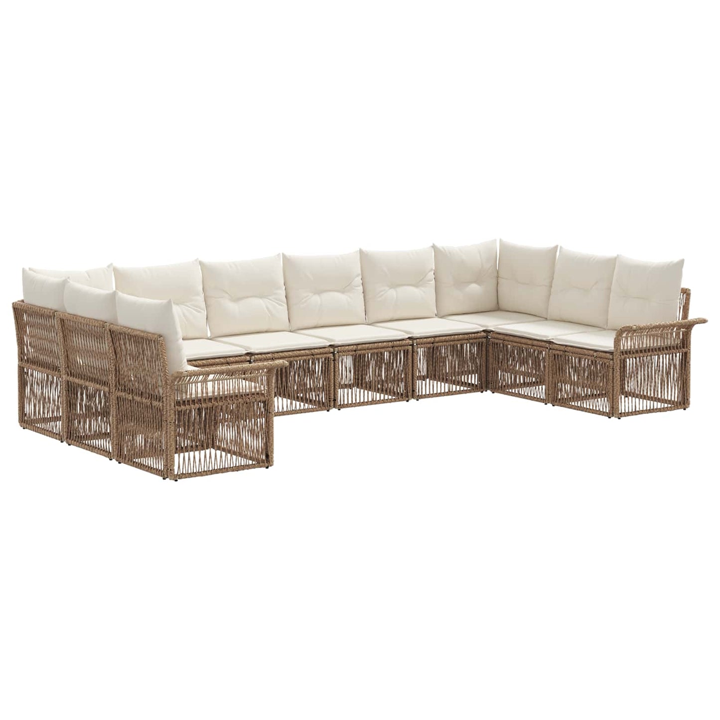 Tuinbankenset 10 pcs Beige poly rattan