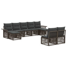 Tuinbankenset 9 pcs Grijs poly rattan