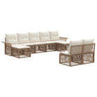 Tuinbankenset poly rattan beige 9-delig