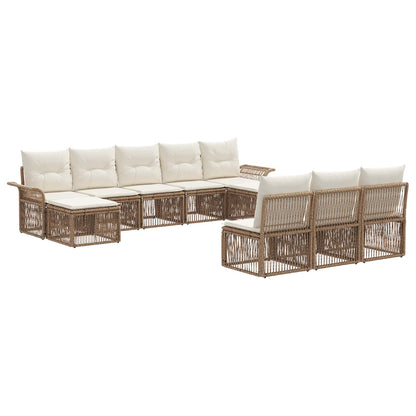 Tuinbankenset 10 pcs Beige poly rattan