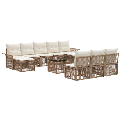 Tuinbankenset 11 pcs Beige poly rattan
