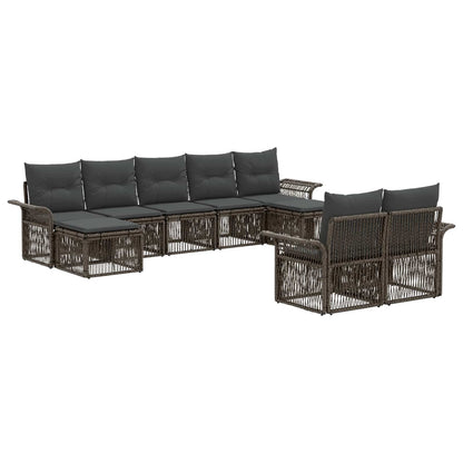 Tuinbankenset 9 pcs Grijs poly rattan