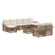 Tuinbankenset poly rattan beige 10-delig