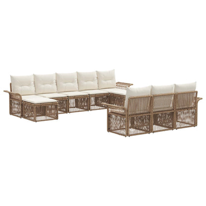 Tuinbankenset 10 pcs Beige poly rattan