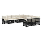 Tuinset poly rattan zwart 11-delig