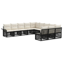 Tuinbankenset 11 pcs Zwart poly rattan