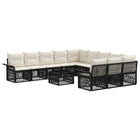 Garden lounge set 12 pcs Black poly rattan