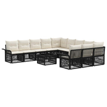 Tuinbankenset 12 pcs Zwart poly rattan