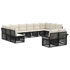 Tuinbankenset poly rattan 12 pcs zwart