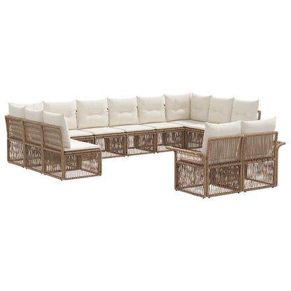Tuinbankenset 12 pcs Beige poly rattan