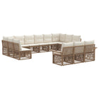 Tuinbankenset poly rattan 13-delig beige