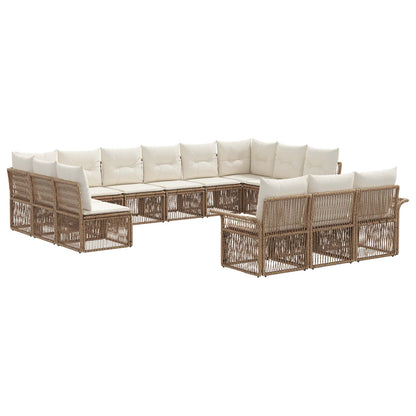 Tuinbankenset 13 pcs Beige poly rattan