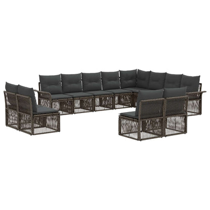 Tuinbankenset 12 pcs Grijs poly rattan