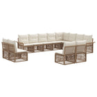 Tuinbankenset 12 persoons poly rattan beige