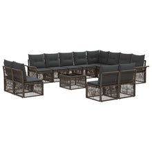 Tuinbankenset 13 pcs Grijs poly rattan