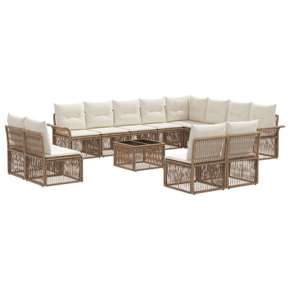 Tuinbankenset 13 pcs Beige poly rattan