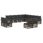 Tuinset poly rattan 13-delig grijs