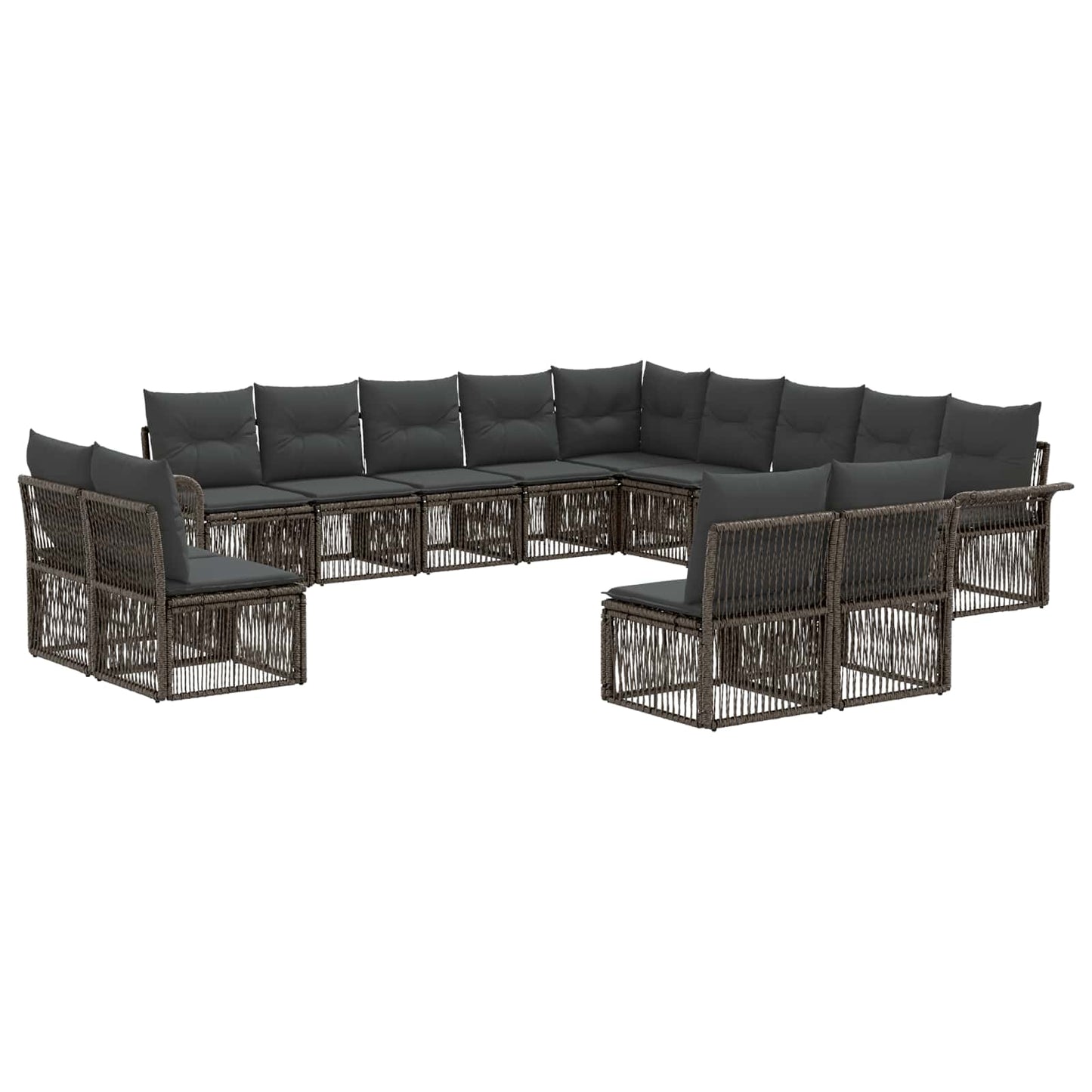 Tuinbankenset 13 pcs Grijs poly rattan