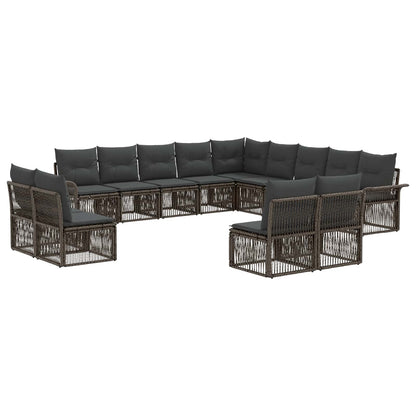 Tuinbankenset 13 pcs Grijs poly rattan