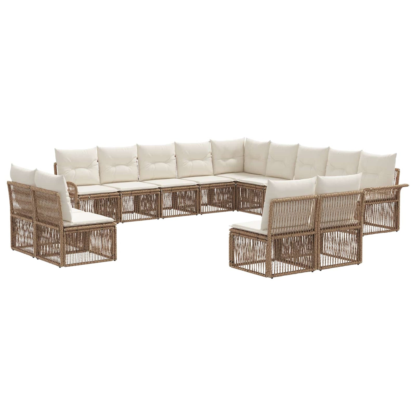 Tuinbankenset 13 pcs Beige poly rattan