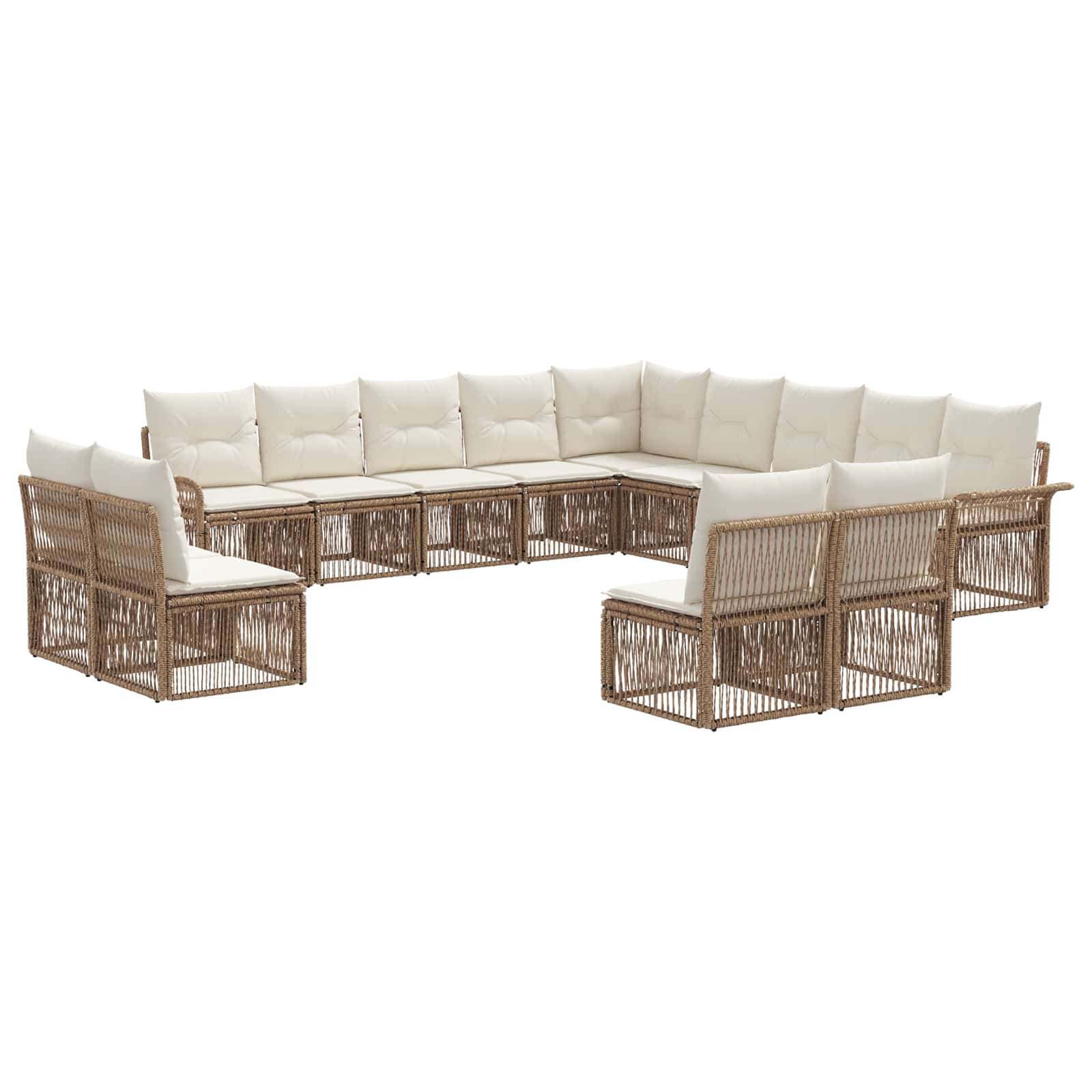 Tuinbankenset 13 pcs Beige poly rattan