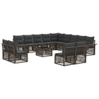 Garden lounge set 14 pcs Grey poly rattan