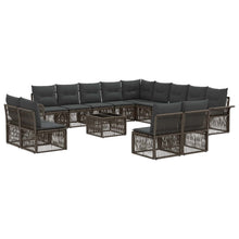 Tuinbankenset 14 pcs Grijs poly rattan