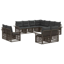 Tuinbankenset 11 pcs Grijs en Donkergrijs poly rattan