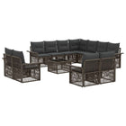 Garden Lounger Set 12 pcs Grey and Dark Grey poly rattan