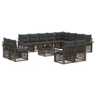 Garden Lounge Set 13 pcs Grey and Dark Grey poly rattan