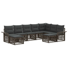 Tuinbankenset 9 pcs Grijs en Donkergrijs poly rattan
