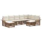 Tuinbankenset poly rattan beige crème wit
