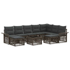 Outdoor Sofa Set 10 pcs Grey and Dark Grey poly rattan