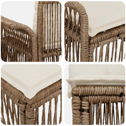 Tuinbankenset 8 st 8-Aantal zitplaatsen Beige en Crème Wit