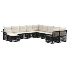 Tuinbankenset 11 pcs Zwart en Cream Wit poly rattan