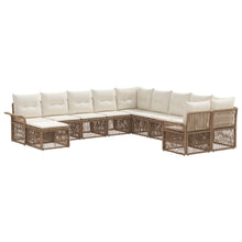Tuinbankenset 11 pcs Beige en Crème Wit poly rattan