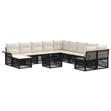 Tuinbankenset 12 pcs Zwart en Cream Wit poly rattan