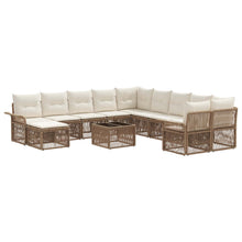Tuinbankenset 12 pcs Beige en Crème Wit poly rattan