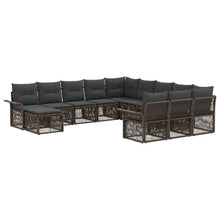 Tuinbankenset 12 pcs Grijs en Donkergrijs poly rattan