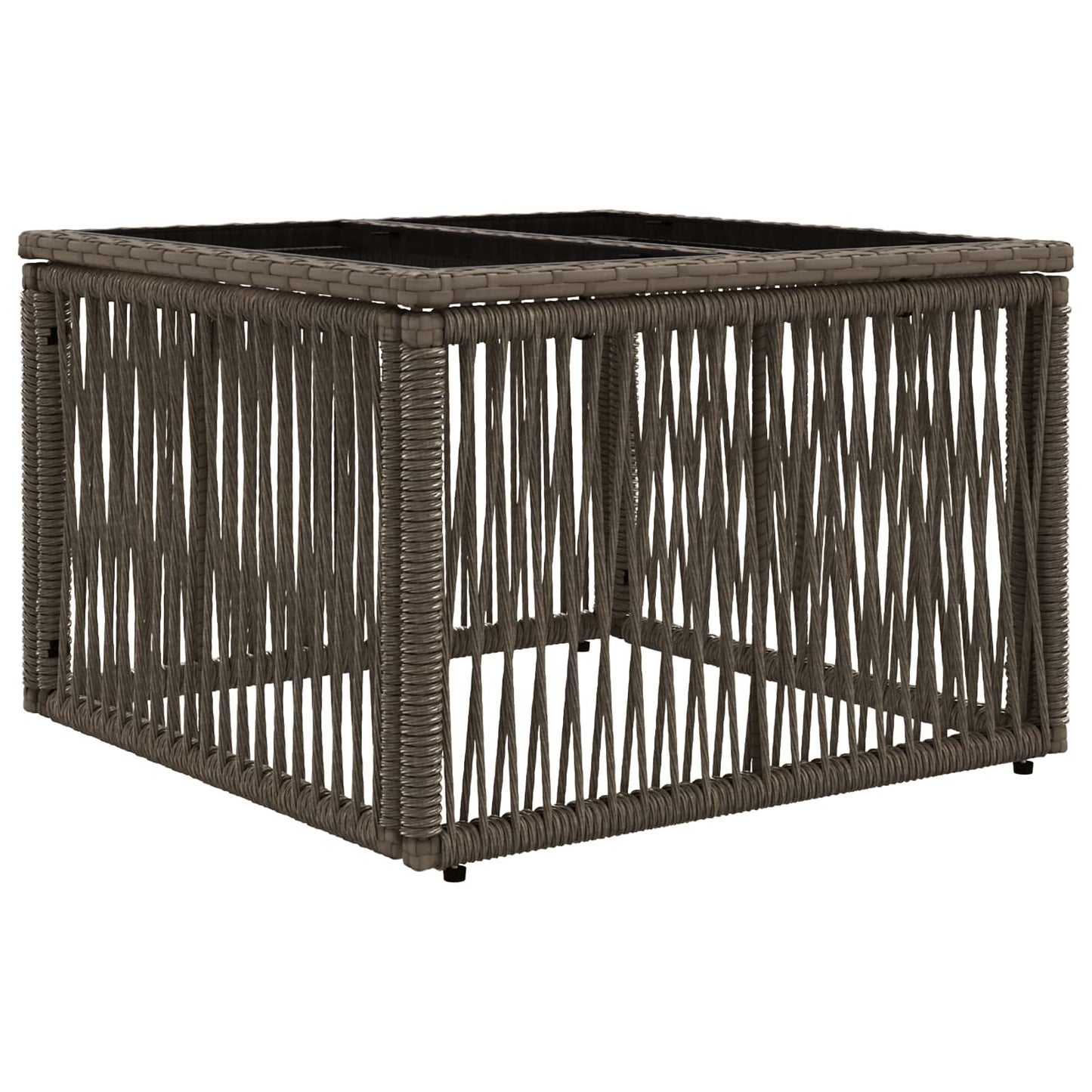 Tuinbankenset 4 pcs Grijs en Donkergrijs poly rattan
