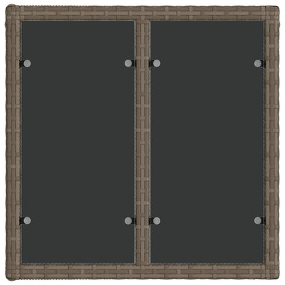 Tuinbankenset 4 pcs Grijs en Donkergrijs poly rattan
