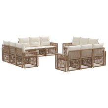 Tuinbankenset 12 pcs Beige en Crème Wit poly rattan