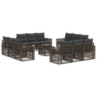 Garden Lounge Set 13 pcs Grey and Dark Grey poly rattan