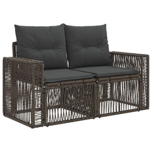 Tuinbankenset 7 pcs Grijs en Donkergrijs poly rattan