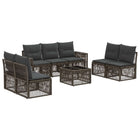 Tuinbankenset poly rattan grijs donkergrijs