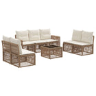 Tuinbankenset poly rattan beige crème wit