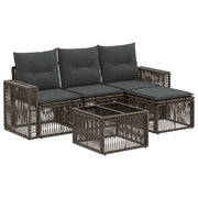 Tuinbankenset poly rattan grijs