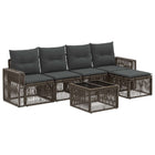 Tuinbankenset poly rattan grijs donkergrijs 6-delig